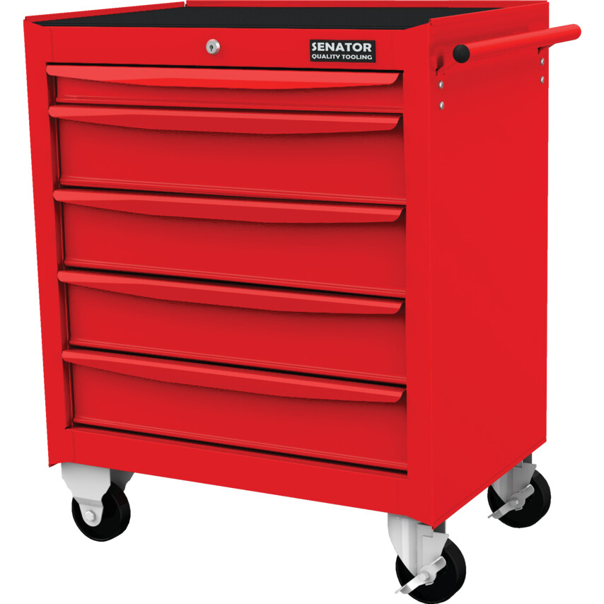 รถตู้เก็บเครื่องมือ กล่องเก็บเครื่องมือ Roller Cabinet Workshop Range Red 5 Drawers H 724mm x W 459mm x L678mm