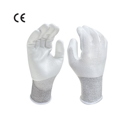 ถุงมือ PU ป้องกันการบาดจากฝ่ามือ C14G 013 WH งานเกาหลี