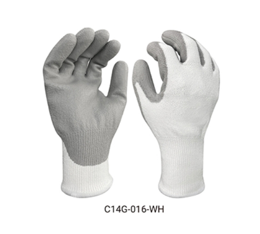 ถุงมือ PU ป้องกันการบาดจากฝ่ามือ C14G 016 WH งานเกาหลี