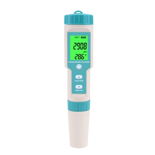 เครื่องวัดคุณภาพน้ำแบบปากกา PH Meter 7 in 1 PH,TDS,EC,ORP,ความเค็ม,S.G,Temperature Meter C-600A